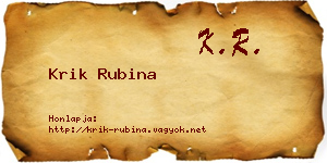 Krik Rubina névjegykártya